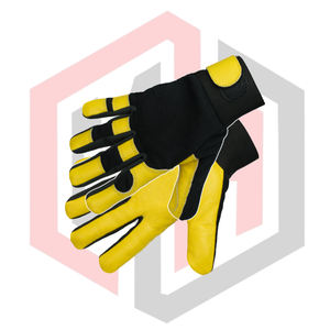 Hand Protective Mechanic Gloves Customized Split <b>Leather</b> Anti-Vibration Anti-Slip Anti-Heat Anti-Cut Knit <b>Wrist</b> <b>Cuff</b> Powder-Free - Product Image 3