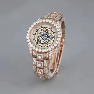 Reloj de Pulsera de Lujo para Hombre con Caja Cuadrada, Bisel de Doble Halo en Oro Rosa, Movimiento de Cuarzo, Acero Inoxidable Ecológico - Product Image 1