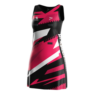 <b>Custom</b> Netball Uniform <b>Dress</b> Strapless Neck Double Strap Elastic Waist Anti-Bacterial Nylon Heat Transfer Printed <b>Custom</b> Team - Product Image 6
