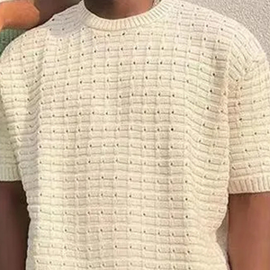 High Quality Men Causal Sporty Ribbed <b>Knit</b> Short <b>Set</b> 280GSM Cotton Blend Soft Stretch Fabric Summer Outfit OEM Custom Supplier - Product Image 5