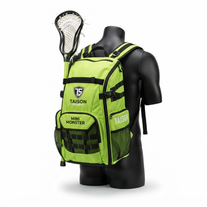 Bolsa de Lacrosse TAISON SPORTS Premium de 420 GSM y 600D Oxford PU, 30-40L, Verde y Negro, con Panel Personalizado y Logotipo Serigrafiado - Product Image 1
