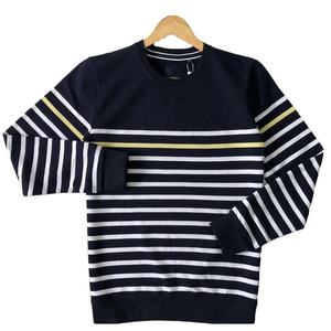 Tendance personnalisé Auto Stripe hommes sweats à manches longues décontracté coupe régulière boucle tricot col rond prix usine vêtements d'hiver - Product Image 4