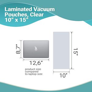 Paquete 1000 Transparente 8X15 Bolsas de vacío laminadas 3 Mil de espesor Poly-Nylon Bolsas de almacenamiento de alimentos Servicio de alimentos industriales Plástico - Product Image 3