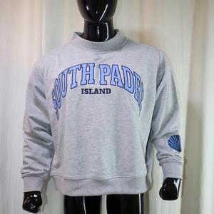 Sudadera de Cuello Redondo South Padre Island, Gris Azul con Estampado de Letras, Unisex, Corte Regular, Informal, Tejida, URBAN PRODUCTIONS - Product Image 4