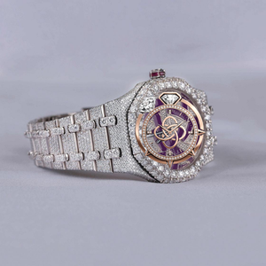 Reloj de Lujo con Esfera Redonda de Moissanita para Hombre, Reloj de Pulsera con Brazalete de Diamantes Completos - Product Image 2