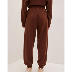 Pantalones de chándal extragrandes de invierno para mujer, de cintura alta, frente plano, rectos, transpirables, con lavado blanqueado y cierre con cordón, informales - Product Image 3