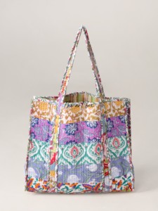 OEM Assorted <b>Patchwork</b> Quilted Cotton Tote <b>Bag</b> - Eco-Friendly Boho Reusable Shopper Handbag - Product Image 2