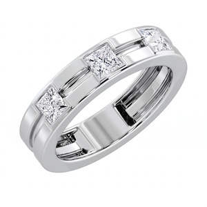 Nuevo Diseño, Anillo de Diamante Cultivado en Laboratorio Chapado en Oro de 18K y 14K, Corte Princesa Clásico, Anillo de Diamante para Hombre, Joyas de Lujo para Hombre, Uso Diario - Product Image 4