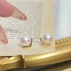 Pendientes Pequeños de Perlas de Agua Dulce No Nucleares de 8-9 mm, Versión Ligera con Joyería de Buena Calidad y Temperamento - Product Image 4