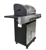 Barbecue de camping avec foyer, cuve ronde en acier, support pliable et surface de cuisson pour les aventures en plein air