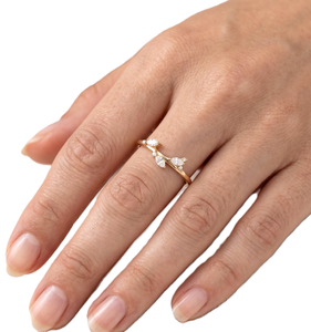 Marquise Round Lab Grown Diamond 10K 14K Solid Gold Cluster <b>Ring</b> Minimalist Leaf Design <b>Dainty</b> <b>Ring</b> Proposal <b>Ring</b> Romantic <b>Ring</b> - Product Image 6
