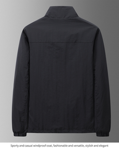 OEM <b>Mens</b> Waterproof Windbreaker <b>Jacket</b> <b>Lightweight</b> Nylon Outdoor Work Coat Stand Collar Casual Spring Autumn Hiking <b>Mens</b> <b>Jacket</b> - Product Image 4