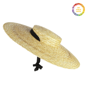 Sombrero de Paja Tejido a Mano para Mujer, Estilo Veraniego, para Playa, Ala Ancha, Ligero y Transpirable - Product Image 1