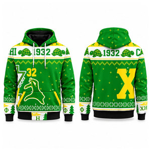 เสื้อฮู้ดซิปผู้ชาย Chi Eta Phi สีเขียวขาว พิมพ์ลาย Sublimation บทที่ 32 บริการเพื่อมนุษยชาติ เสื้อฮู้ดลำลองสำหรับฤดูใบไม้ร่วง - Product Image 4
