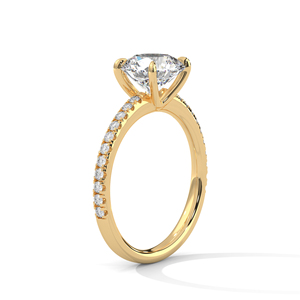 GRA Certified 14k Solid Yellow Gold <b>Ring</b> With Four Prong <b>Set</b> Round Cut Lab Grown Diamond Wedding Or Engagement <b>Ring</b> For <b>Women</b> - Product Image 2