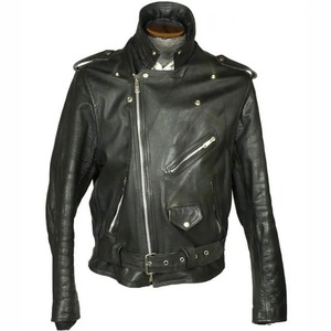 Veste en cuir noir avec ceinture pour homme, style moto des années 1960 - Product Image 4