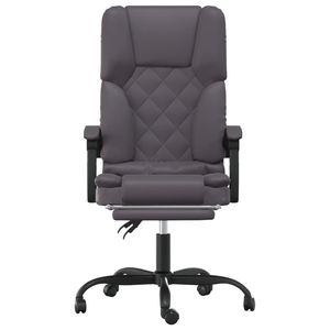Gray Faux Leather Reclining <b>Office</b> <b>Chair</b> with <b>Massage</b> Feature - Product Image 3