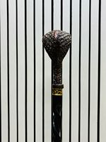 Bastón de paseo con cabeza de cobra tallada y pulida a mano |   Adorno de pared de madera de haya original, plegable en 3 partes, para San Valentín y Pascua