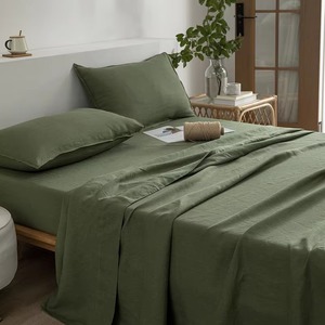 Parures de lit en lin français avec ensembles de taies d'oreiller assorties - Product Image 3
