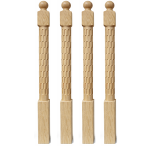 Columna de Madera para Escalera Interior Personalizada, Madera de Caucho Sólida, Ecológica, Duradera, Decorativa, Poste de Escalera Moderno, Piezas de Barandal para Escaleras - Product Image 1