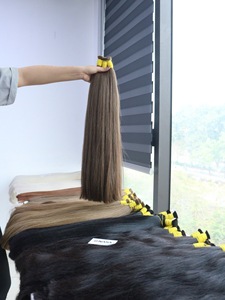 Precio al por mayor Extensiones de cabello a granel 100% cabello vietnamita 1 paquete 100 gramos Colores oscuros Super Doble dibujado 22 pulgadas Recto - Product Image 2