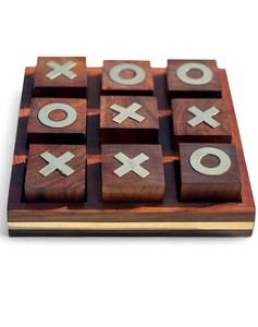 Wooden Tic Tac Toe Game Compact Strategy Educational <b>Activity</b> for Kids Adults Travel Home Entertainment - Product Image 4