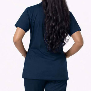 New Arrival Women's Summer Nursing <b>Scrub</b> <b>Tops</b> Slim Fit Short Sleeve Canvas Fabric Custom Color Logo Pockets Design Hospital Use - Product Image 5