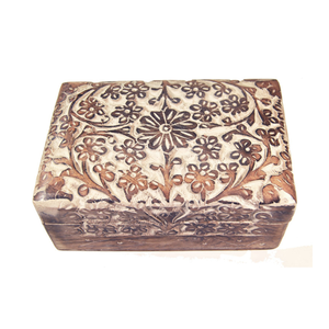Artisan Handmade Carved Wooden Jewelry <b>Box</b> | Vintage Floral Keepsake Storage <b>Box</b> Decorative Wooden <b>Trinket</b> Organizer Gift Home - Product Image 1