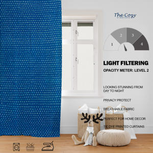 Rideau en coton imprimé au bloc indien fait main, draperie ethnique pour la décoration intérieure, idéal pour chambre d'hôtel, chambre à coucher et salon - Product Image 6