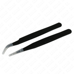 ZULLO INDUSTRIES 2 Piece Eyelash Extension Tweezers Set Powder Coated Stainless Steel Isolation Lash <b>Tools</b> Custom Color - Product Image 6