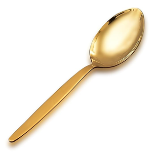 ช้อนชาเคลือบทอง ขัดเงาอย่างดี ด้ามจับสแตนเลสหรูหรา สำหรับงานแต่งงาน - Product Image 1