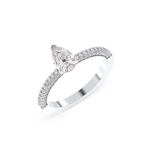 REYES, Novedades, Anillos de Plata de Ley 925 con Corte de Pera, Moissanita de 1.14 Quilates, Anillos de Compromiso para Mujer, Joyería Fina - Product Image 1