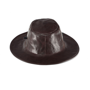Hot Sales Wholesale Custom High Quality Children's Black Brown Real Leather Cowboy <b>Hat</b> - Product Image 2