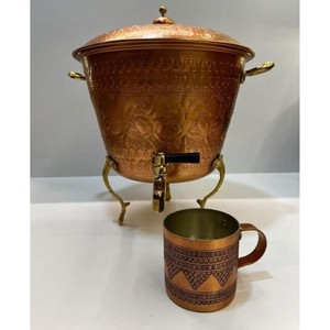 Distributeur d'eau vintage en cuivre avec couvercle, grande capacité, pour la maison, emballage individuel - Product Image 5