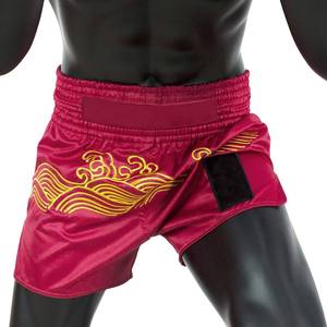 Shorts de Muay Thai à taille haute en coton imprimé pour hommes Noir Blanc MMA Kick Boxing Fight - Product Image 6