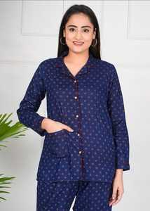 Ensemble pyjama deux pièces imprimé en jersey 100 % coton léger pour femme, taille élastique, boutonné, collection printemps, vêtements d'intérieur ODM - Product Image 5