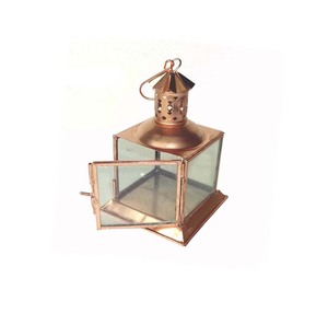 โคมไฟโลหะทรงหกเหลี่ยมพร้อมโคมแก้ว - Product Image 6