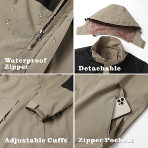 Hot Sale Waterproof Hiking <b>Rain</b> <b>Jacket</b> Hooded For Men Customized Logo Windbreaker Zip-Up High Quality <b>Rain</b> <b>Jacket</b> For Men - Product Image 3