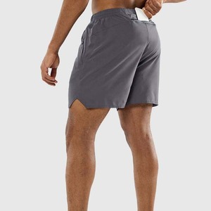 Shorts décontractés pour hommes, gris uni, à séchage rapide, avec cordon de serrage, taille mi-haute, en polyester tricoté - Product Image 2