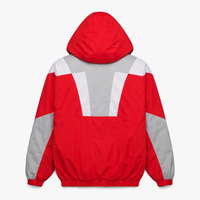 Veste pull brodée à demi-zip style ample pour l'hiver, coupe-vent de football avec appliques, service OEM pour les équipes américaines