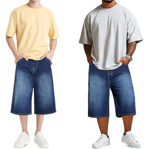 Pantalones Cortos de Mezclilla con Lavado Ácido Personalizados, Unisex, Estilo Urbano, Corte Holgado, Vintage, de Algodón, OEM - Product Image 4
