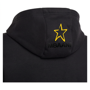 Sweat-shirt à capuche noir pour homme Mbaani, coupe classique, en molleton de coton, avec poche avant, logo étoile, vêtement décontracté pour l'automne - Product Image 4