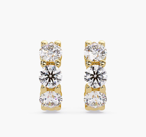 Pendientes de Diamantes Cultivados en Laboratorio con Certificación IGI, Alta Pureza, Chapados en Oro Vintage, Corte Brillante, Diseño de Lujo, Venta al Por Mayor para Mujer - Product Image 2
