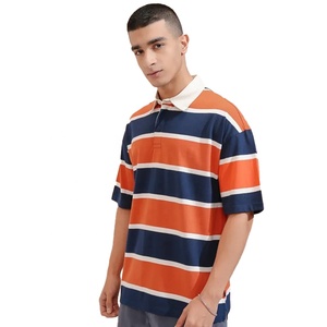 Polo clásico a rayas para hombre, poliéster de alta calidad, algodón, manga corta, contrato de Color, ropa deportiva transpirable, Rugby sólido - Product Image 2