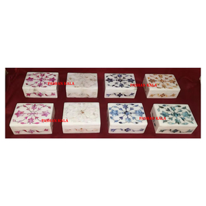 <b>White</b> Marble Mother Of Pearl Inlaid Festival <b>Gift</b> <b>Box</b> - Product Image 6