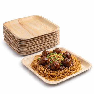 Assiettes carrées en feuilles de palmier Areca de qualité supérieure, écologiques, jetables, pour la restauration, à prix avantageux - Product Image 1