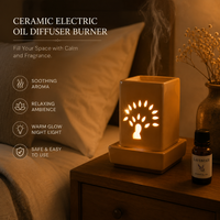 Diffuseur d'huiles essentielles électrique en céramique | Diffuseur d'arômes artisanal pour la maison, huiles essentielles, décoration de spa, cadeau, design haut de gamme