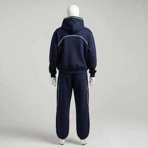 ชุดวอร์มผ้าหนาแบบสั่งทำพิเศษสำหรับผู้ชาย ทรงโอเวอร์ไซส์ สไตล์สตรีทแวร์วินเทจ สีซีดจาง ลุคย้อนยุค ชุดออกกำลังกาย เสื้อฮู้ด กางเกงจ็อกเกอร์ ผ้าสโตนวอช - Product Image 4