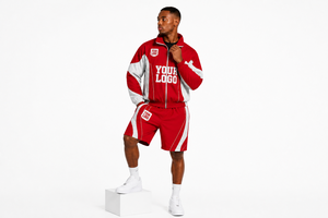Custom Logo Men's Windbreaker Tracksuit Set Full <b>Zip</b> Jacket and Shorts Sportswear Two Piece Nylon Tracksuit For Men Outfit - Product Image 2