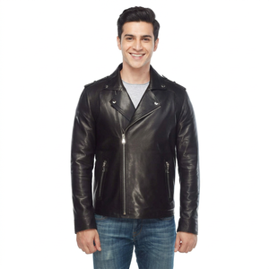 New Outdoor Wear <b>Men</b> Cool <b>Leather</b> Style <b>Jacket</b> <b>Men</b> Zipper Collar Factory Direct High Quality <b>Men</b> <b>Leather</b> <b>jacket</b> for <b>men</b> - Product Image 1